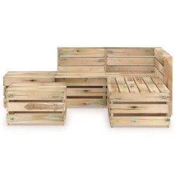 vidaXL Set de muebles de jardín 6 pzas madera de pino impregnada verde