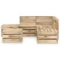 vidaXL Set de muebles de jardín 6 pzas madera de pino impregnada verde