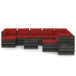 vidaXL Muebles de jardín 12 piezas con cojines madera impregnada gris vidaXL Muebles de jardín 12 piezas con cojines madera impregnada gris