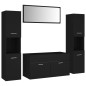 vidaXL Juego de muebles de baño madera de ingeniería negro vidaXL Juego de muebles de baño madera de ingeniería negro