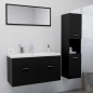 vidaXL Juego de muebles de baño madera de ingeniería negro vidaXL Juego de muebles de baño madera de ingeniería negro