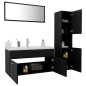 vidaXL Juego de muebles de baño madera de ingeniería negro vidaXL Juego de muebles de baño madera de ingeniería negro