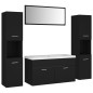 vidaXL Juego de muebles de baño madera de ingeniería negro vidaXL Juego de muebles de baño madera de ingeniería negro