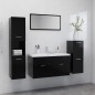 vidaXL Conjunto de muebles de baño aglomerado negro vidaXL Conjunto de muebles de baño aglomerado negro