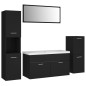vidaXL Conjunto de muebles de baño aglomerado negro vidaXL Conjunto de muebles de baño aglomerado negro