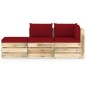 vidaXL Muebles de jardín 3 piezas con cojines madera impregnada verde vidaXL Muebles de jardín 3 piezas con cojines madera impregnada verde