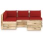 vidaXL Muebles de jardín 5 piezas con cojines madera impregnada verde vidaXL Muebles de jardín 5 piezas con cojines madera impregnada verde