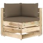 vidaXL Muebles de jardín 5 piezas con cojines madera impregnada verde