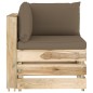 vidaXL Muebles de jardín 5 piezas con cojines madera impregnada verde
