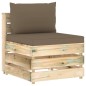 vidaXL Muebles de jardín 5 piezas con cojines madera impregnada verde