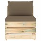 vidaXL Muebles de jardín 5 piezas con cojines madera impregnada verde