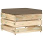 vidaXL Muebles de jardín 5 piezas con cojines madera impregnada verde