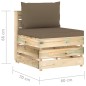 vidaXL Muebles de jardín 5 piezas con cojines madera impregnada verde