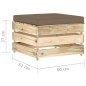 vidaXL Muebles de jardín 5 piezas con cojines madera impregnada verde