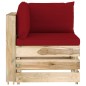 vidaXL Muebles de jardín 5 piezas con cojines madera impregnada verde