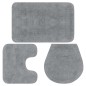 vidaXL Conjunto de alfombrillas de baño de tela 3 piezas gris vidaXL Conjunto de alfombrillas de baño de tela 3 piezas gris