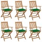 vidaXL Sillas de jardín plegables 6 uds y cojines madera maciza acacia vidaXL Sillas de jardín plegables 6 uds y cojines madera maciza acacia
