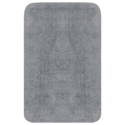 vidaXL Conjunto de alfombrillas de baño de tela 3 piezas gris