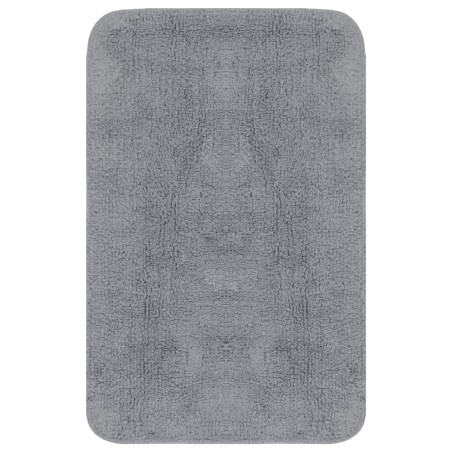 vidaXL Conjunto de alfombrillas de baño de tela 3 piezas gris