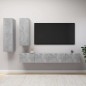 vidaXL Set muebles de salón TV 4 pzas madera ingeniería gris hormigón