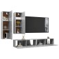 vidaXL Set muebles de salón TV 4 pzas madera ingeniería gris hormigón