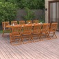 vidaXL Set de comedor para jardín 11 piezas madera maciza de acacia vidaXL Set de comedor para jardín 11 piezas madera maciza de acacia