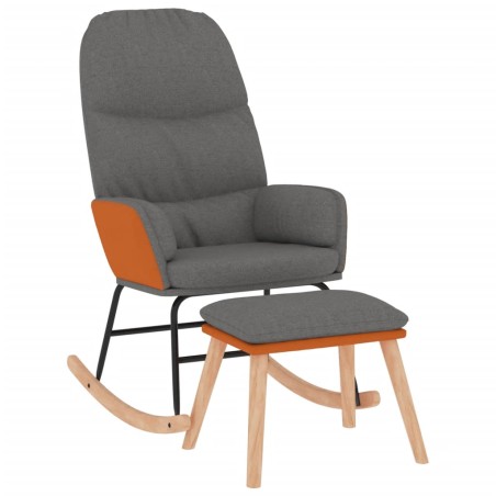 vidaXL Silla mecedora con reposapiés tela gris claro