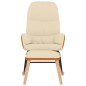 vidaXL Silla mecedora con reposapiés tela blanco crema vidaXL Silla mecedora con reposapiés tela blanco crema