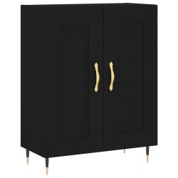 vidaXL Aparador de madera de ingeniería negro 69,5x34x90 cm