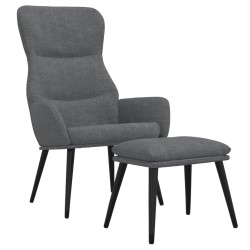 vidaXL Sillón de relax con reposapiés tela gris claro