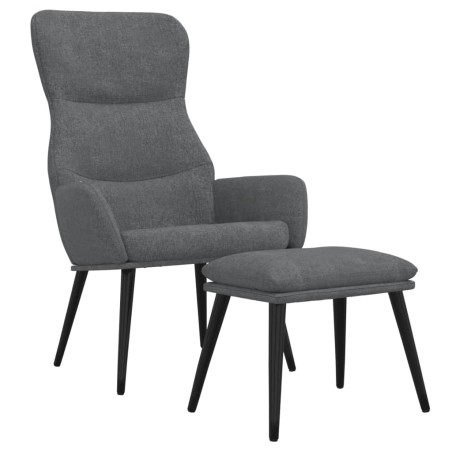 vidaXL Sillón de relax con reposapiés tela gris claro