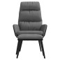 vidaXL Sillón de relax con taburete tela gris claro y piel sintética vidaXL Sillón de relax con taburete tela gris claro y piel sintética