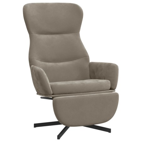 vidaXL Sillón de relax con reposapiés de terciopelo gris claro
