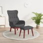 vidaXL Sillón de relax con taburete tela gris oscuro vidaXL Sillón de relax con taburete tela gris oscuro