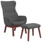 vidaXL Sillón de relax con taburete tela gris oscuro vidaXL Sillón de relax con taburete tela gris oscuro