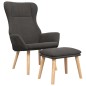 vidaXL Sillón de relax con taburete tela gris oscuro vidaXL Sillón de relax con taburete tela gris oscuro