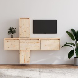 vidaXL Muebles para TV 5 piezas madera maciza de pino