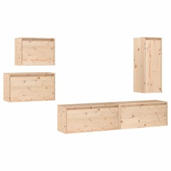 vidaXL Muebles para TV 5 piezas madera maciza de pino