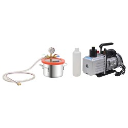 vidaXL Cámara de vacío con bomba de 2 etapas 3,7 L