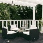 vidaXL Set de sofás de jardín 5 piezas y cojines ratán sintético negro vidaXL Set de sofás de jardín 5 piezas y cojines ratán sintético negro