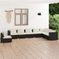vidaXL Set de muebles de jardín 8 pzas y cojines ratán sintético negro vidaXL Set de muebles de jardín 8 pzas y cojines ratán sintético negro