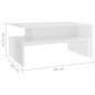 vidaXL Mesa de centro contrachapada blanco brillante 90x60x42,5 cm vidaXL Mesa de centro contrachapada blanco brillante 90x60x42,5 cm