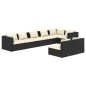 vidaXL Set de muebles de jardín 8 pzas y cojines ratán sintético negro vidaXL Set de muebles de jardín 8 pzas y cojines ratán sintético negro