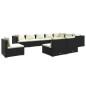 vidaXL Set muebles de jardín 10 pzas y cojines ratán sintético negro vidaXL Set muebles de jardín 10 pzas y cojines ratán sintético negro