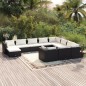 vidaXL Set de muebles de jardín 11 pzas cojines ratán sintético negro vidaXL Set de muebles de jardín 11 pzas cojines ratán sintético negro