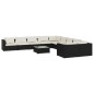 vidaXL Set de muebles de jardín 11 pzas cojines ratán sintético negro vidaXL Set de muebles de jardín 11 pzas cojines ratán sintético negro