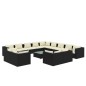 vidaXL Set de muebles de jardín 14 pzas cojines ratán sintético negro vidaXL Set de muebles de jardín 14 pzas cojines ratán sintético negro
