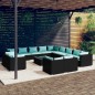 vidaXL Set de muebles de jardín 14 pzas cojines ratán sintético negro vidaXL Set de muebles de jardín 14 pzas cojines ratán sintético negro