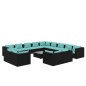 vidaXL Set de muebles de jardín 14 pzas cojines ratán sintético negro vidaXL Set de muebles de jardín 14 pzas cojines ratán sintético negro