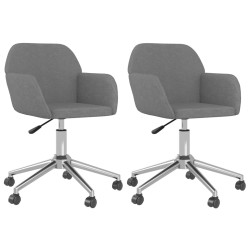 vidaXL Sillas de comedor giratorias 2 unidades tela gris claro